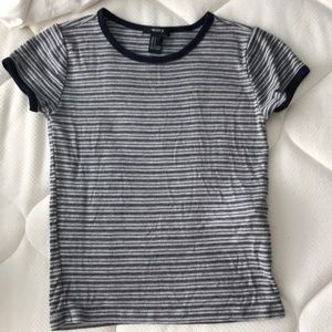 Navy and grey striped tshirt